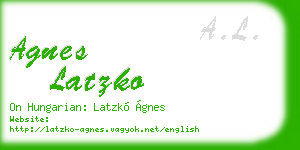 agnes latzko business card